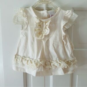 Jillian’s Closer Infant Ivory and Lace Dress w Matching Diaper Cover